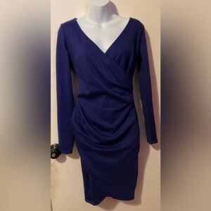 Goddess Royal Blue Long Sleeve Y2K wrap Dress size 6